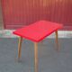 Vintage bistro table wooden table and red formica feet compass, kitchen, countryside