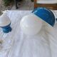 Blue and white suspension