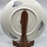 Large Chinese dish signed in Imari porcelain decorated with peacocks and flowers 1970 Vintage