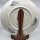 Grand plat chinois signé en porcelaine d'Imari décor paons et fleurs  1970 Vintage