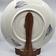 Large Chinese dish signed in Imari porcelain decorated with peacocks and flowers 1970 Vintage