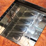 Coffee table, cocktail bar hidden in Elm Magnifier by Paul Michel, 1970 Roche Bobois