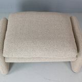 Vico Magistretti "Maralunga" footstool re-upholstered For Cassina