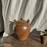 Large round stoneware jar