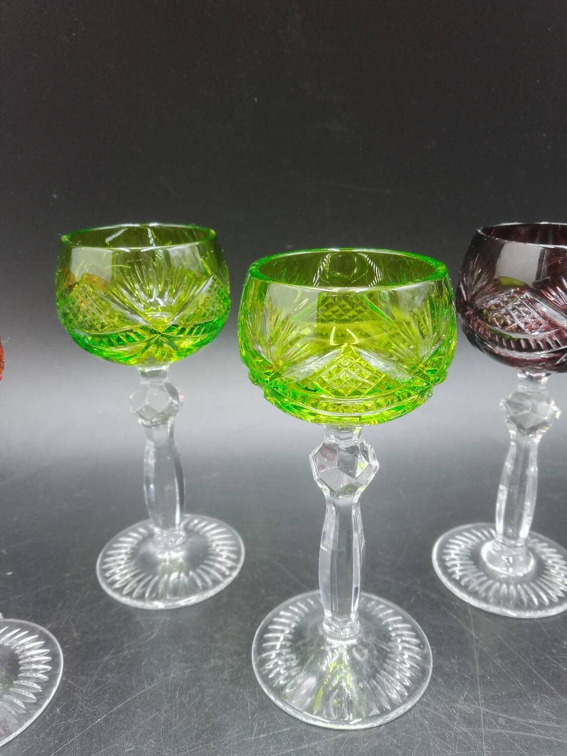 6 Nachtmann Weinrömer Crystal Liqueur Glasses
