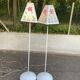 Pair of vintage mosaic glass lamps — Floral patterns