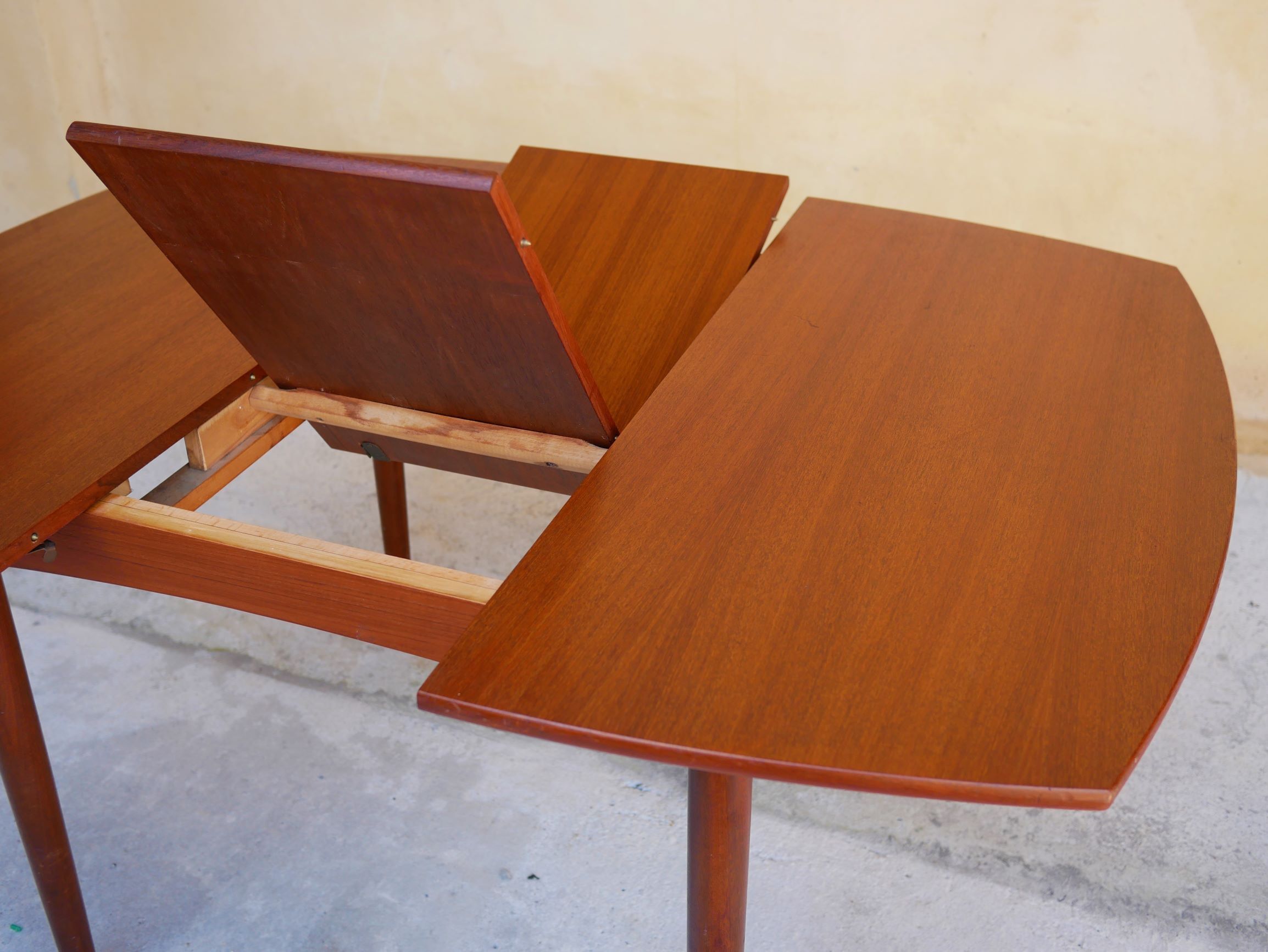 Scandinavian dining table extendable teak by Henry Walter Klein