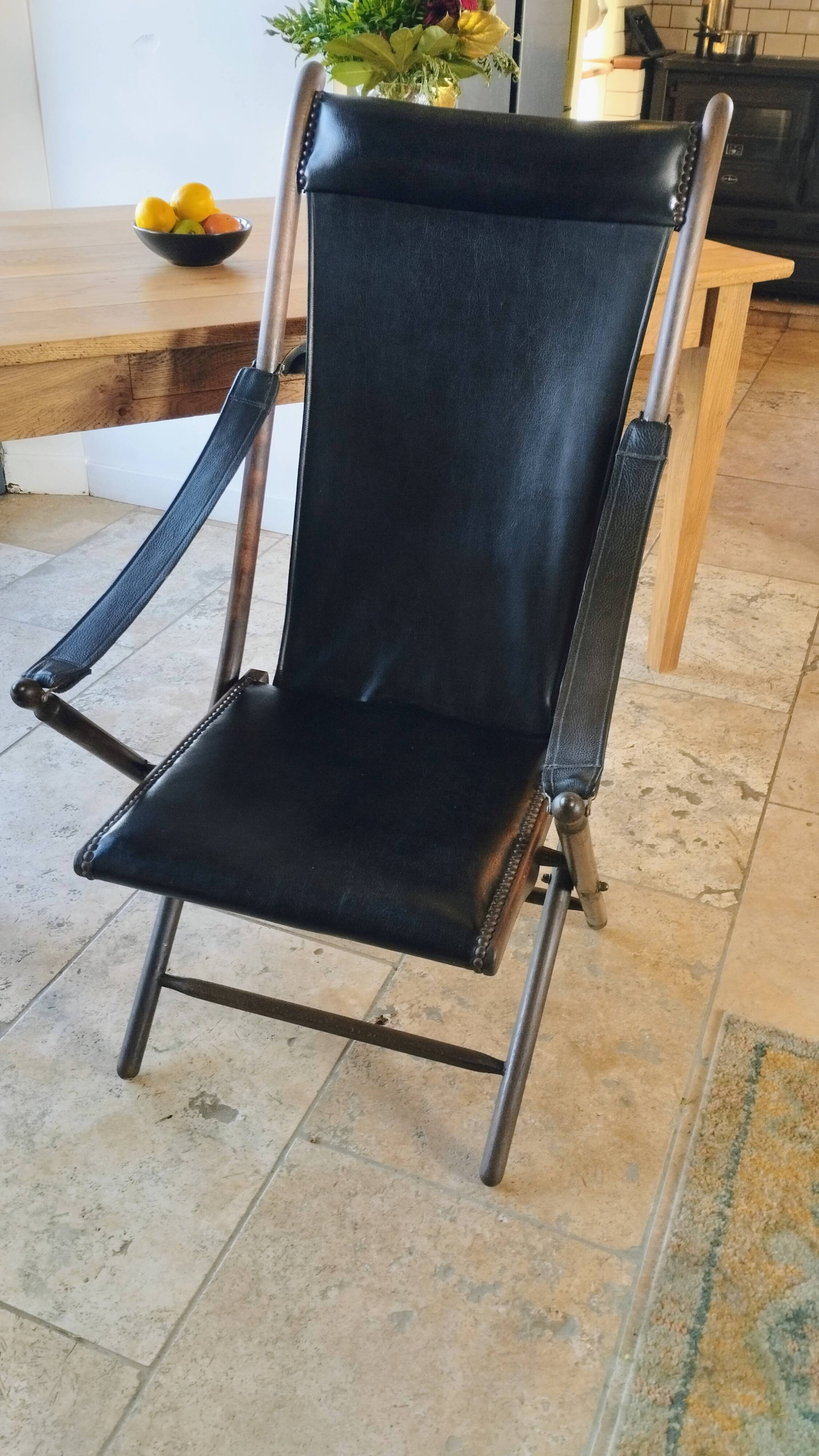 Chaise pliante de campagne vintage