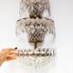Paire de grandes appliques en laiton et cristal c. 1940s (57 cm)