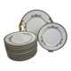 Bernardaud Limoges porcelain dessert service with dish and 12 plates
