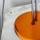 Vintage Mid-Century Table Lamp by Josef Hůrka for Lidokov | Orange & Chrome