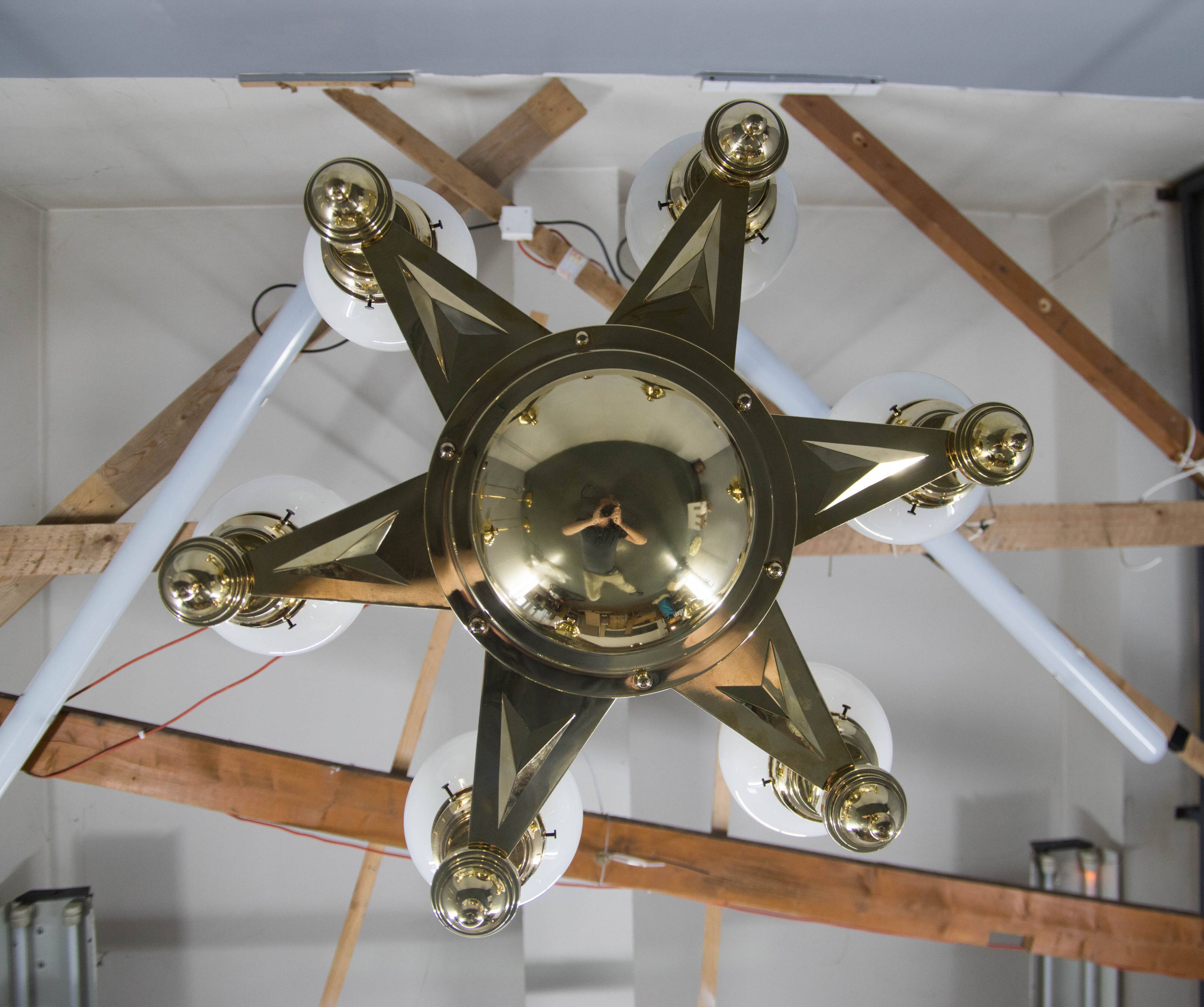 Rare Art Nouveau Chandelier by Emil Kralik for Vulkania, 1920s