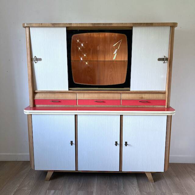 Vintage Formica wood sideboard