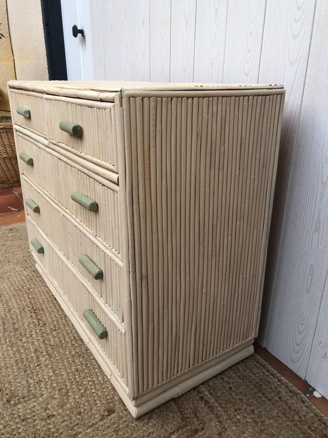 Bamboo chest of drawers 1970