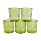 Set of five vintage water glasses