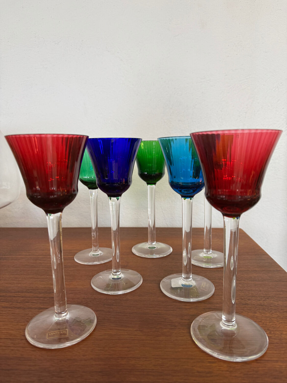 Saint Louis Crystal Colored Wine Glasses