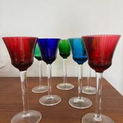 Verres à vin colorés en cristal Saint Louis