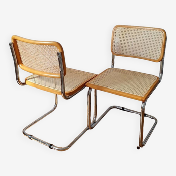 Pair of B32 Marcel Breuer cane chairs