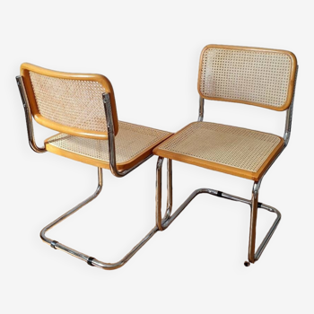 Paire de chaises cannées B32 Marcel Breuer