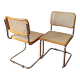 Pair of B32 Marcel Breuer cane chairs