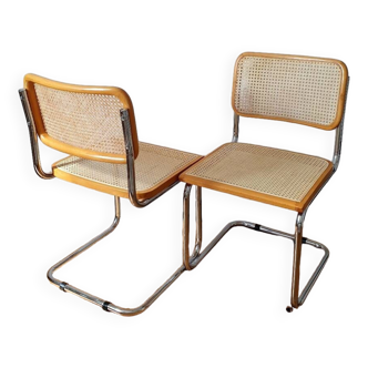 Pair of B32 Marcel Breuer cane chairs