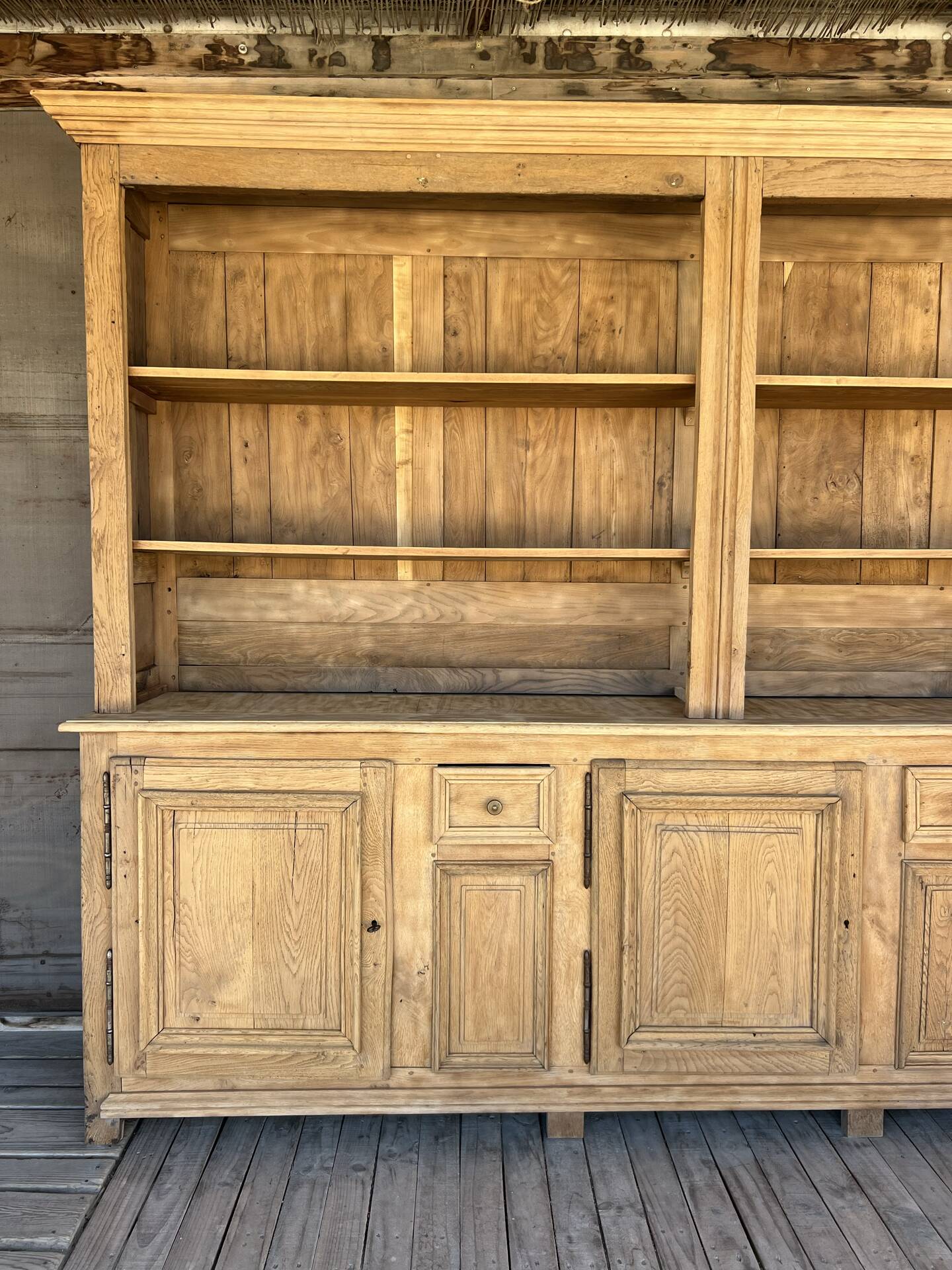 Old office furniture, raw oak wood.