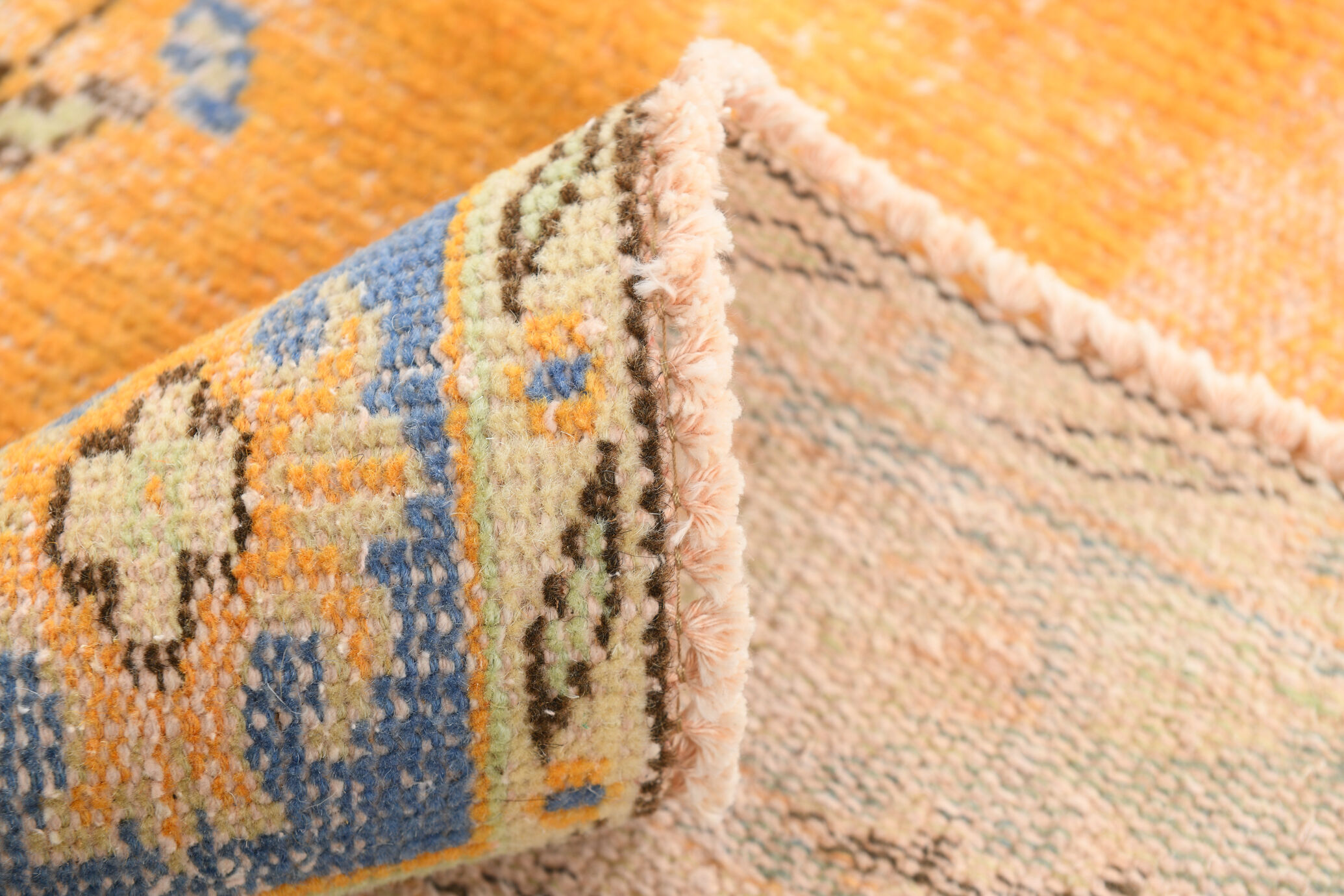6x9 orange madallion oushak rug, 288x194cm