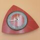 Triangular clock in red formica