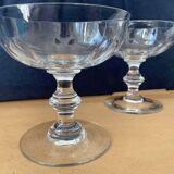 Pair of old crystal champagne glasses