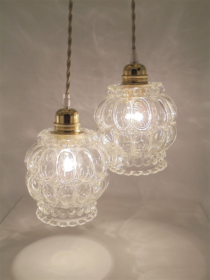 Vintage pendant lamp pair