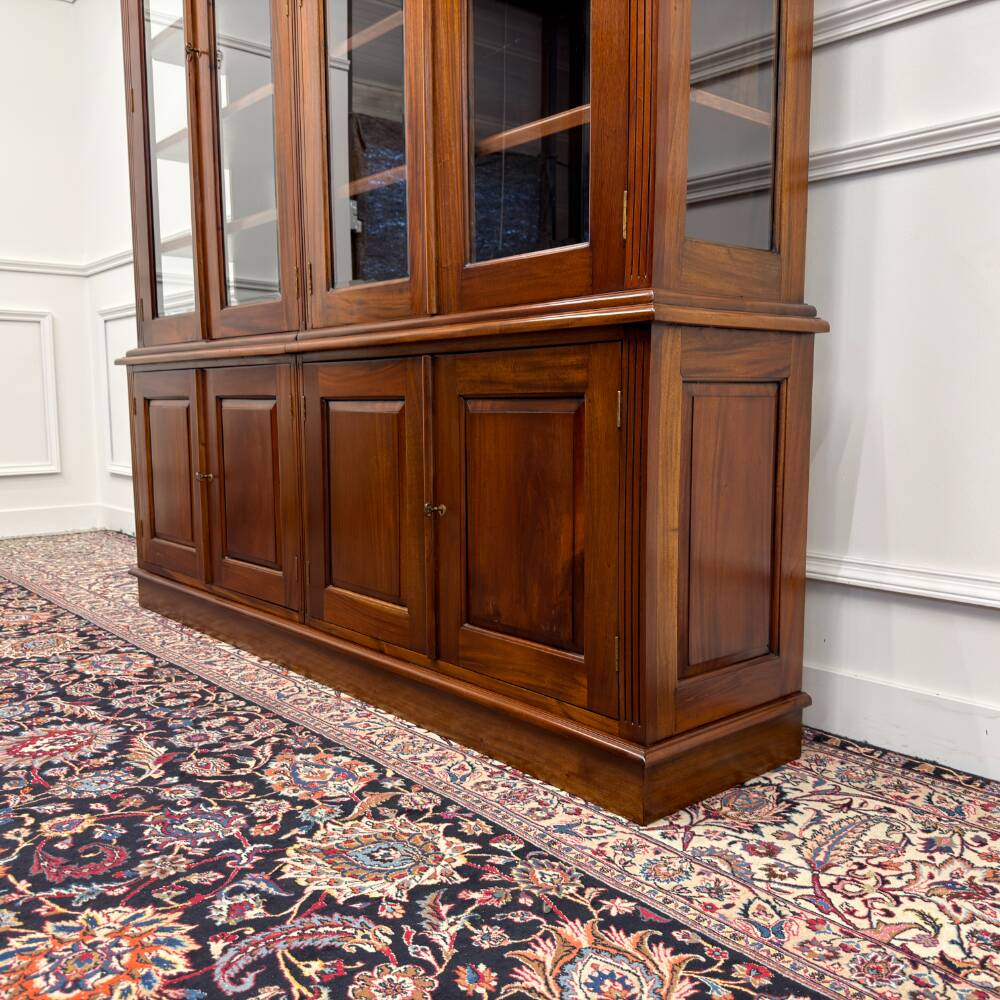 Classic English Bookcase with Glass Doors
