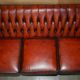 Chesterfield Club 3-seater canapé restored in Mid-Century Modern style leather