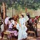 "In the park" Belgian oil painting signed.