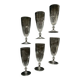 6 antique crystal champagne flutes and stemmed glasses