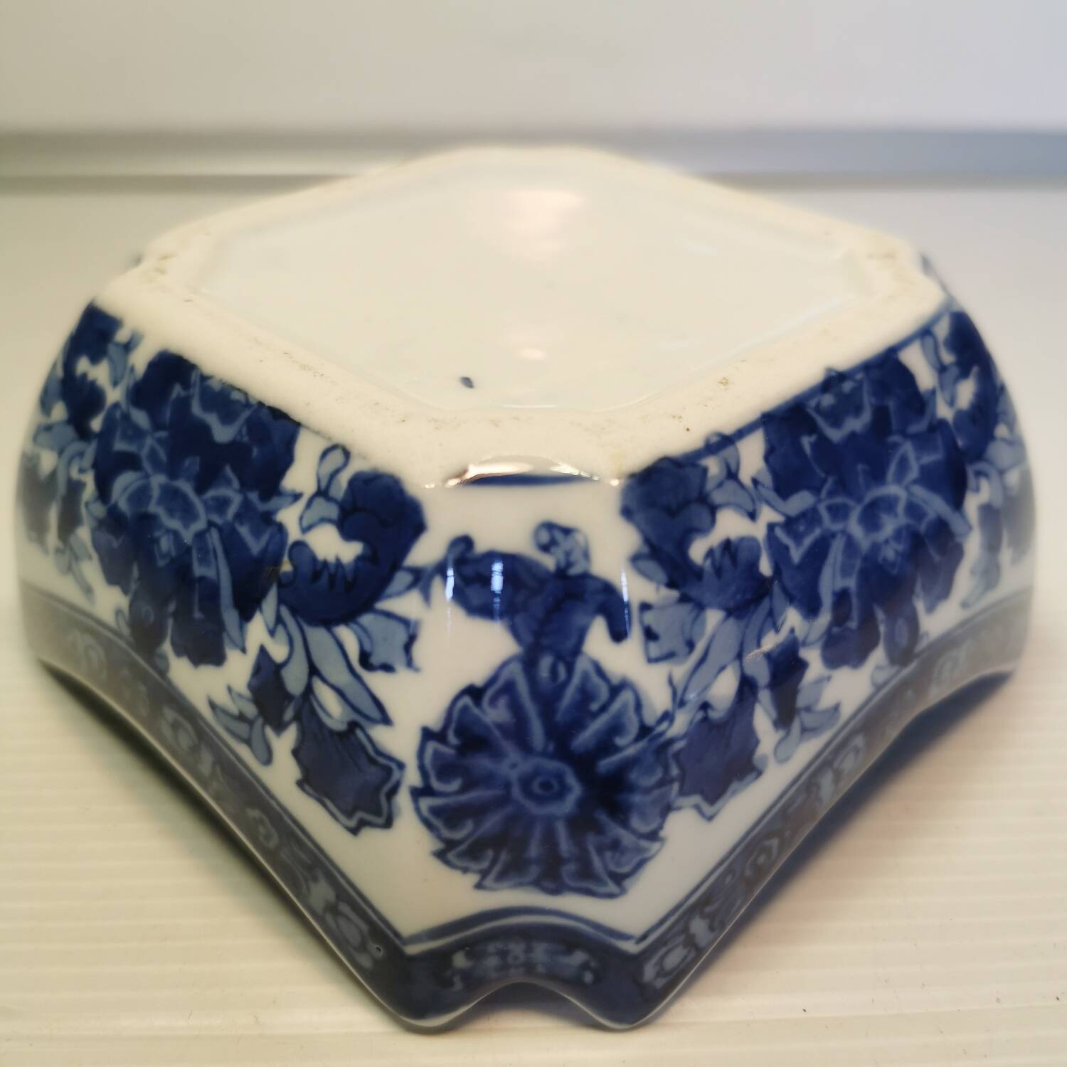 Bowl seymour man fine china porcelain blue floral decor