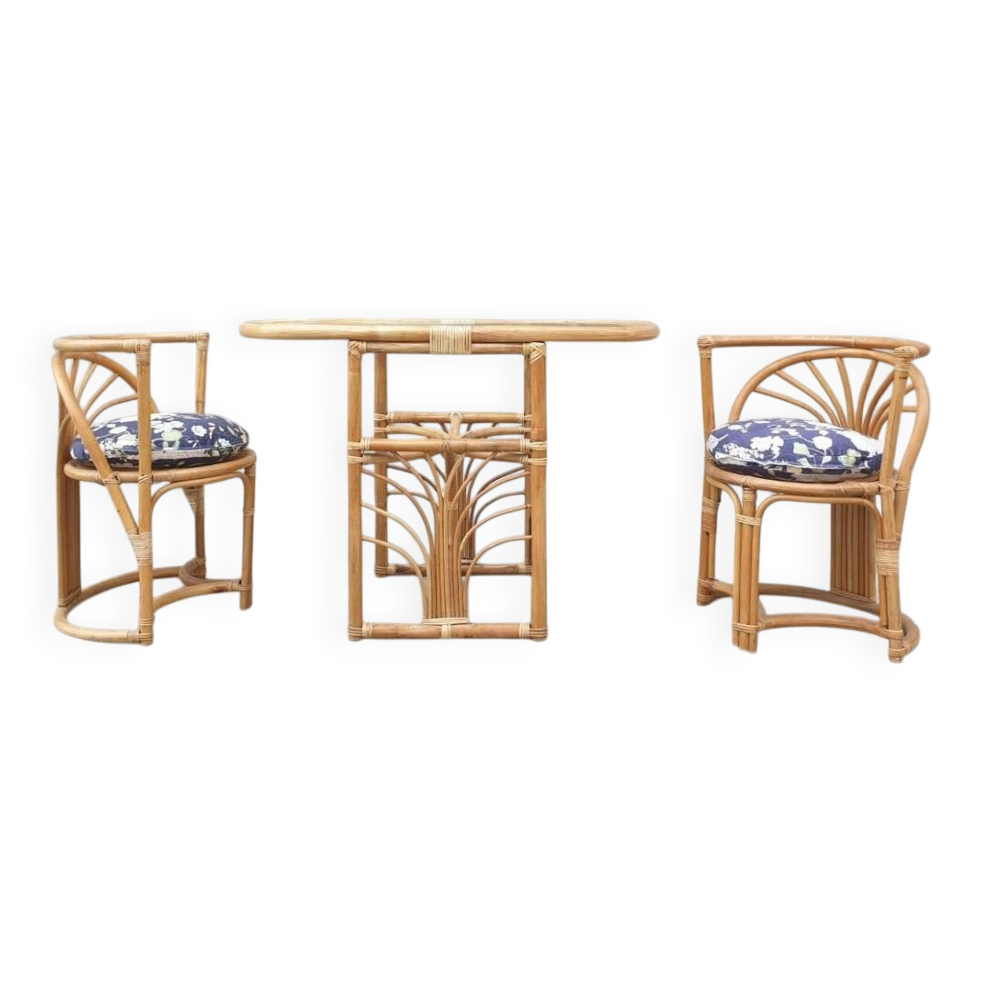 Bamboo chairs, Italy, 1960s, set of 3
