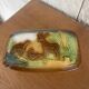 Gien earthenware butter dish slash country decor: deer, deer, forest