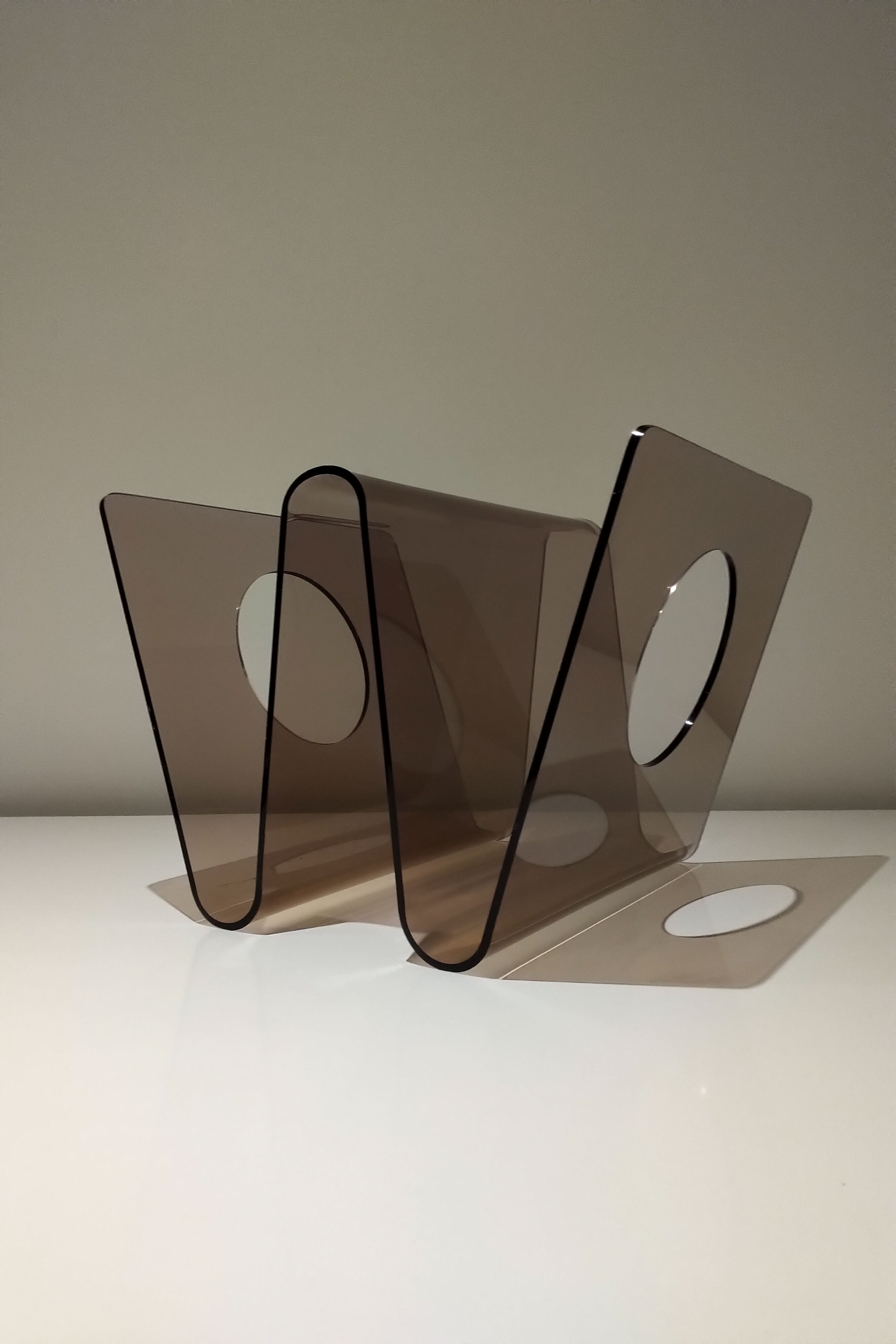 Michel Dumas plexiglass design magazine holders, 1970s