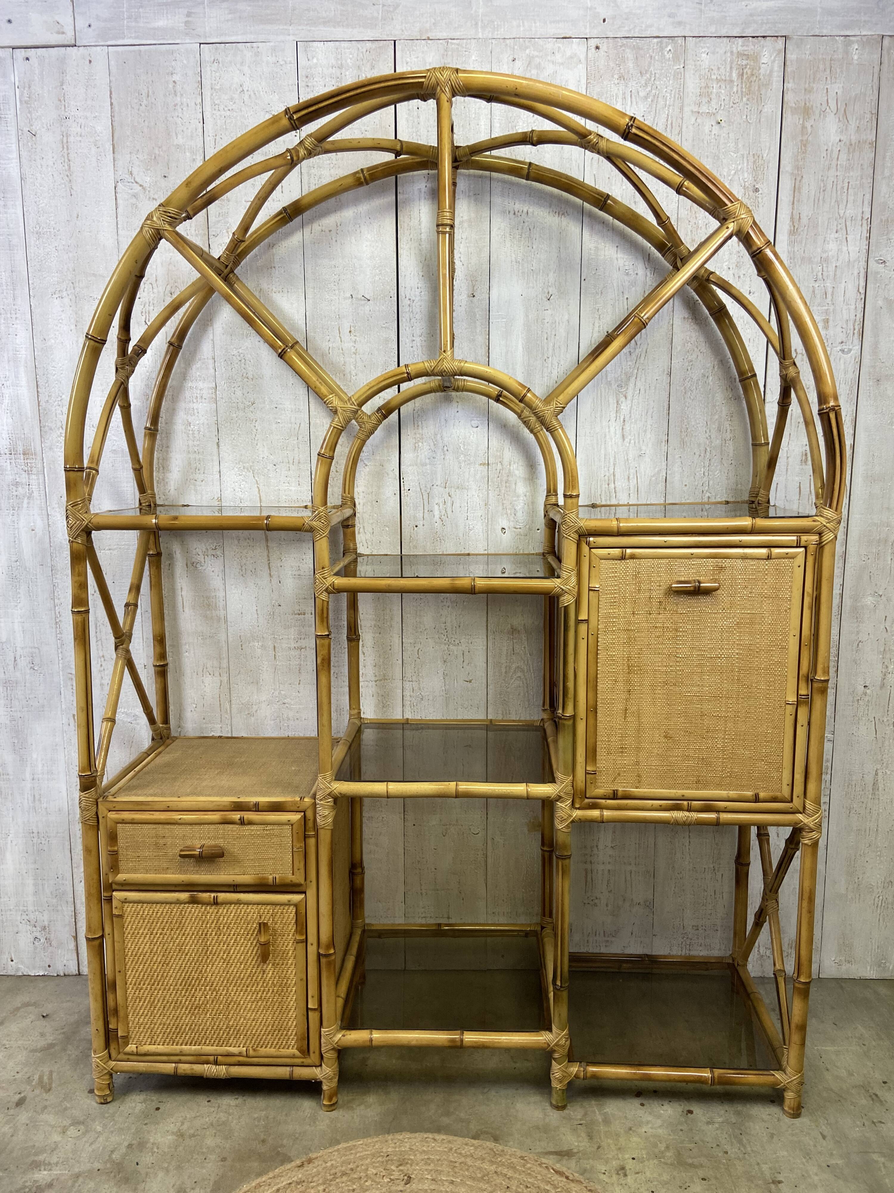 Vintage rattan shelf