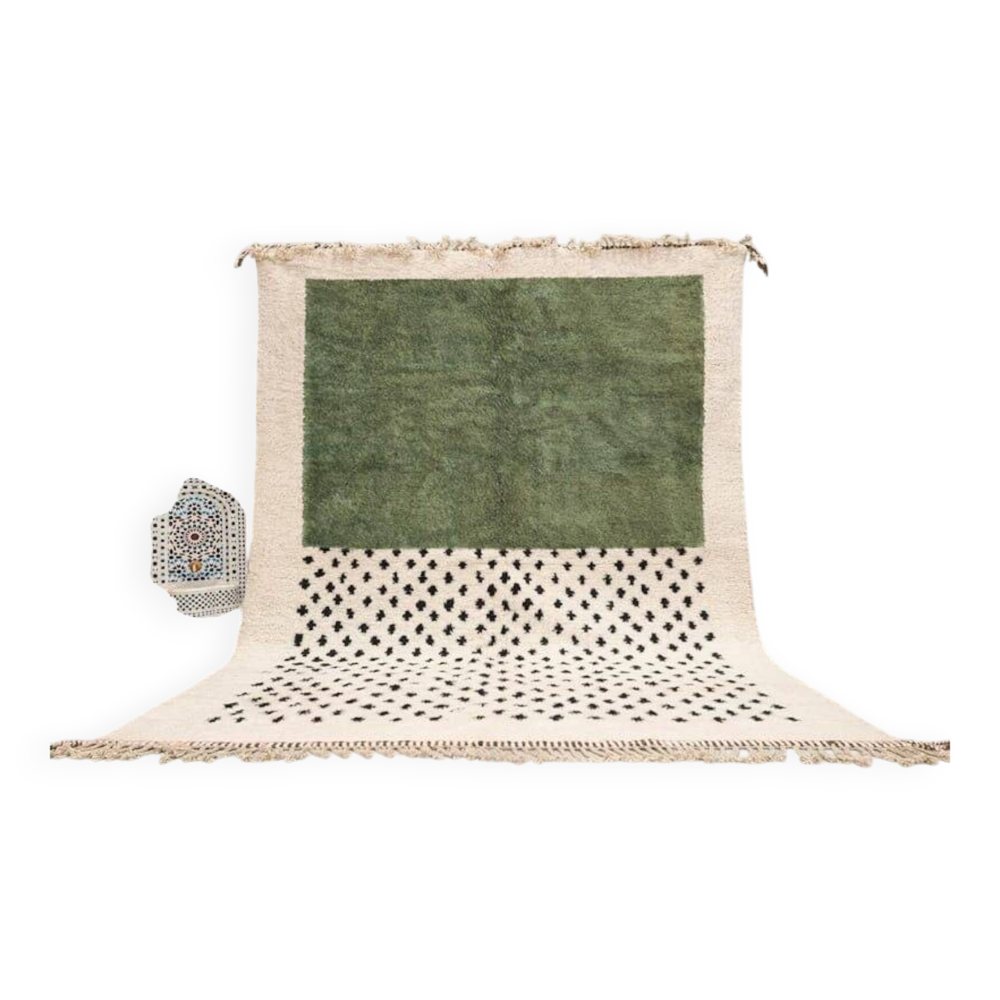 Handmade pure wool rug, size 140 x 260 cm.