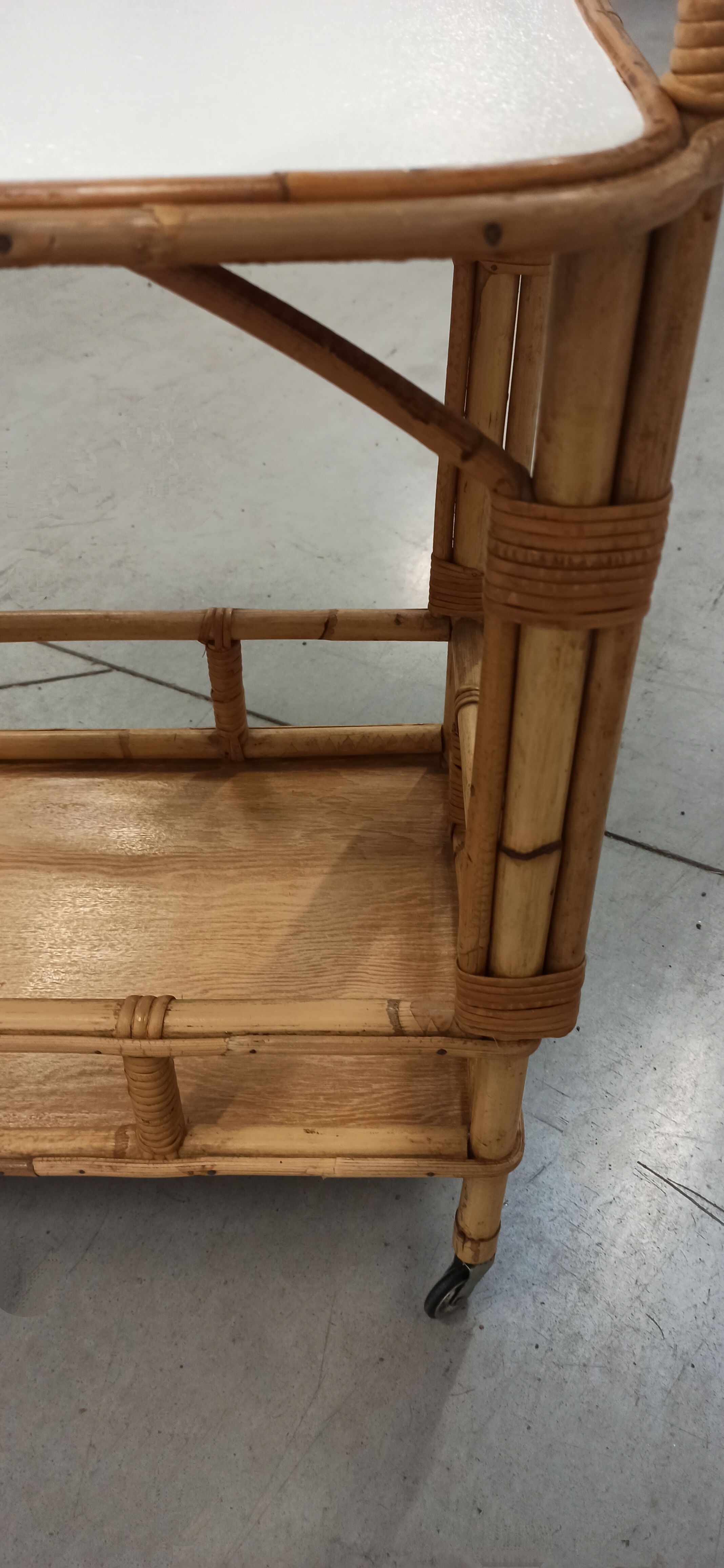 Vintage bamboo and rattan bar service