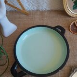 Plat a oeufs vert acier émaillé vintage