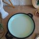 Egg dish green steel enamelled vintage