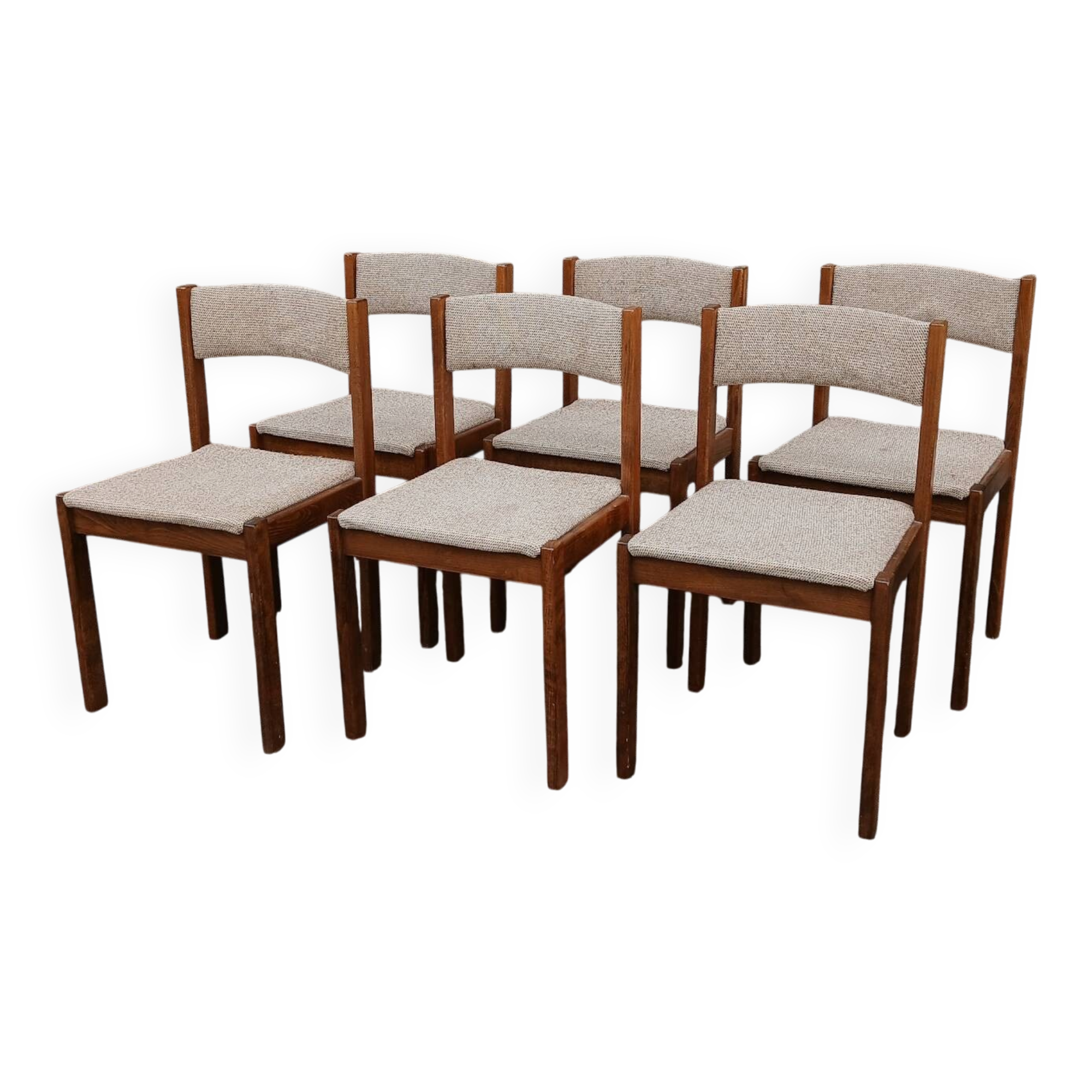 Six Scandinavian beech chairs, 1970s.