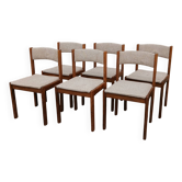 Six Scandinavian beech chairs, 1970s.