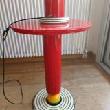 Lacquered gueridon and lamp by Olivier Vilatte