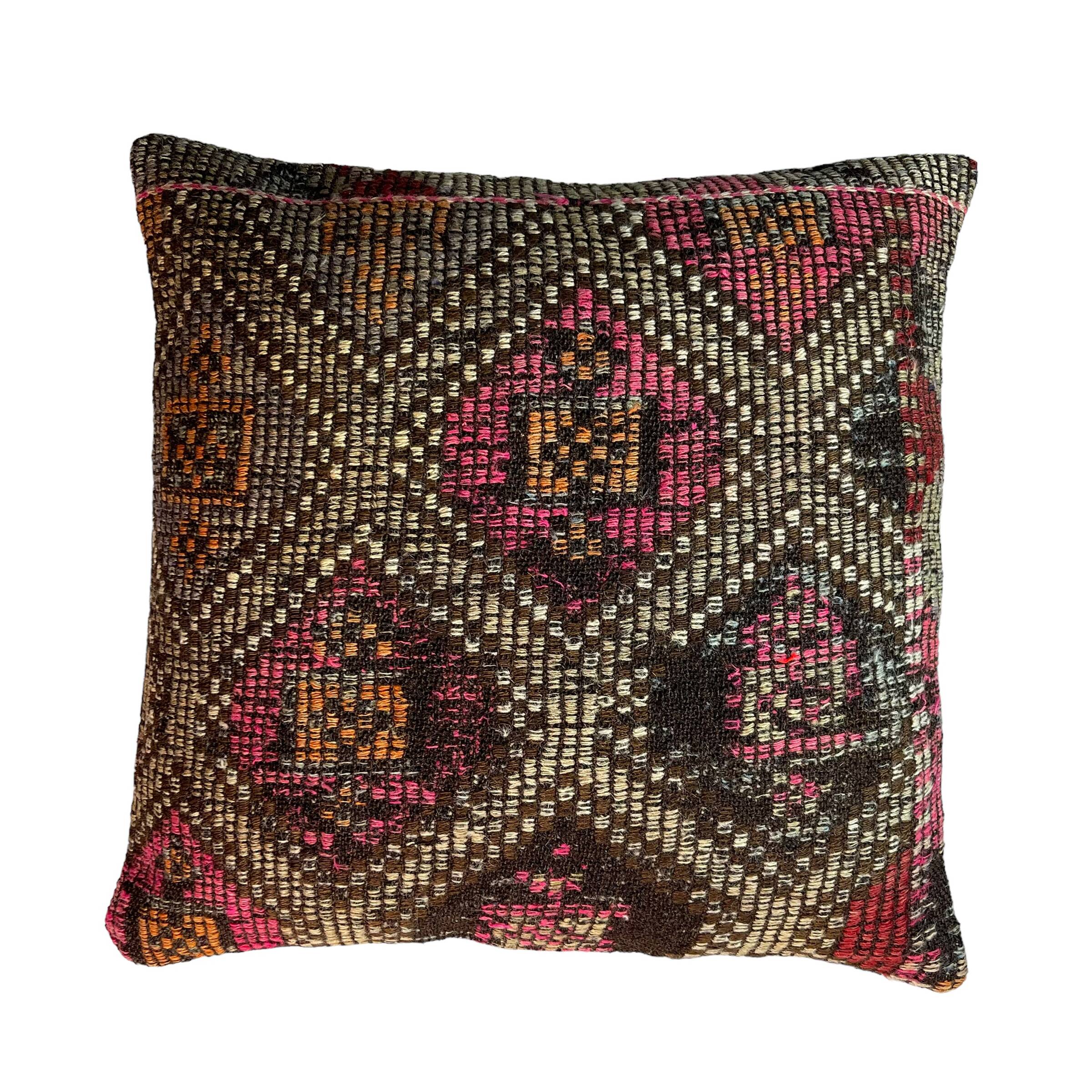 Vintage turkish kilim cushion cover , 55 x 55 cm