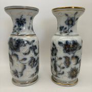Pair of Bayeux porcelain baluster vases, 19th century