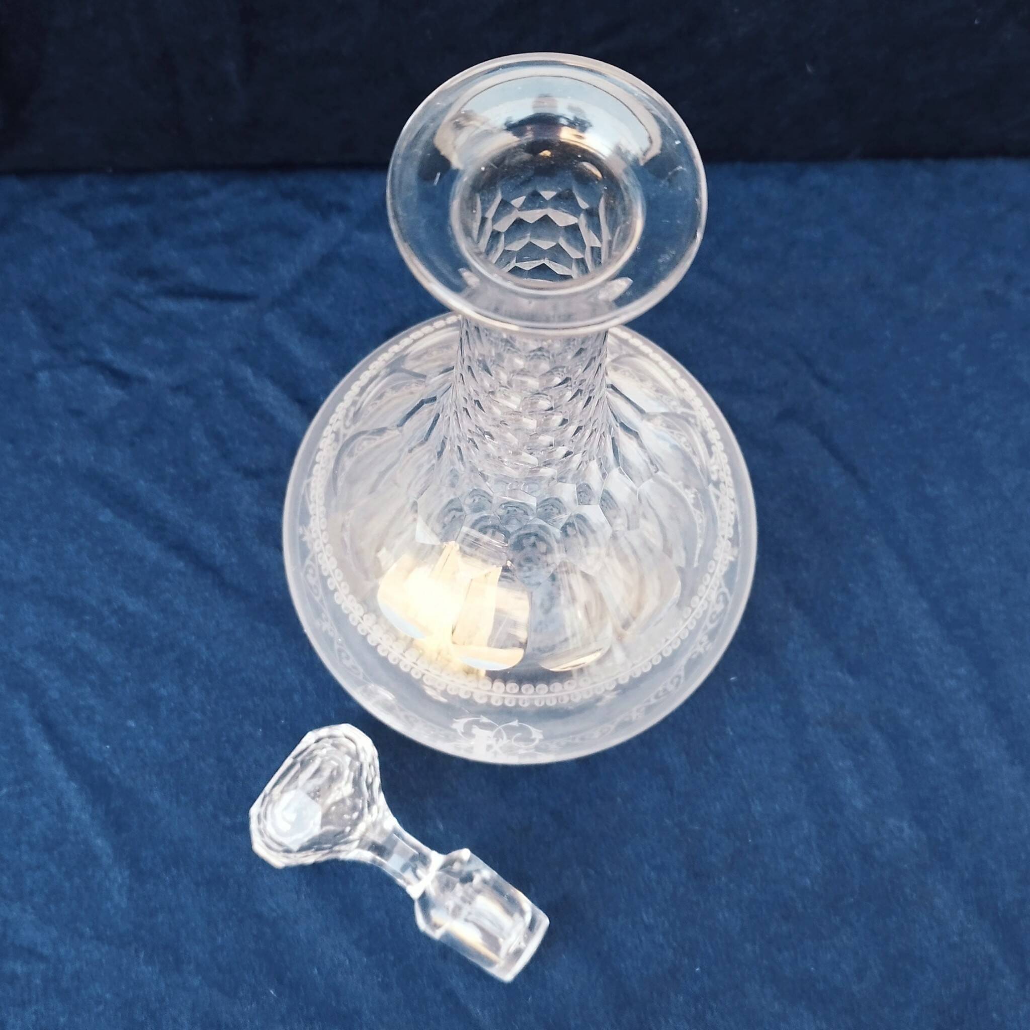 Baccarat crystal carafe monogram 19th century