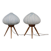 Paire de lampes de table des années 1960 par uluv, tchécoslovaquie
